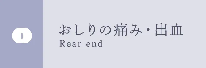 おしりの痛み・出血 Rear end